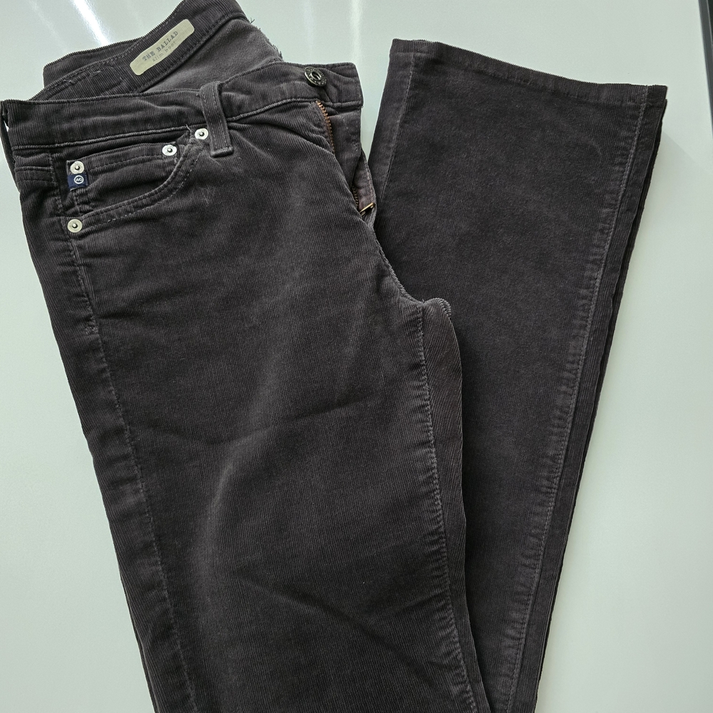 AG Adriano Goldschmied Brown Boot Cut Corduroy Pants